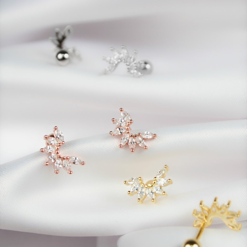 花ピアス/ボディピアス・シルバー925・シルバー＆ゴールド＆ピンクゴールド
