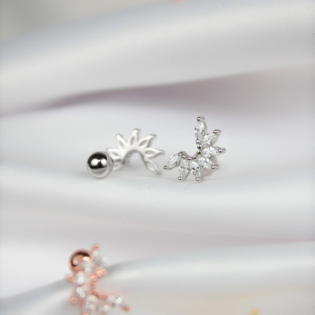 花ピアス/ボディピアス・シルバー925・シルバー＆ゴールド
